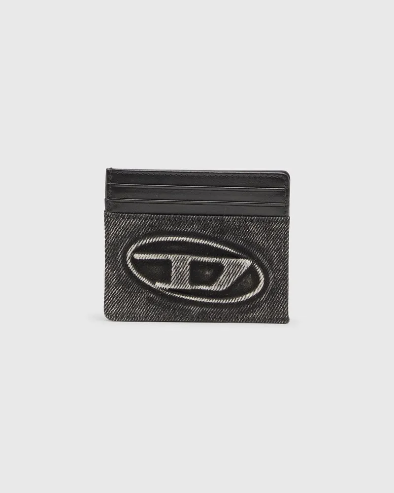 Diesel Kartenetui aus gewaschener Baumwolle und Leder - Kartenetuis - Unisex - Grau Grau