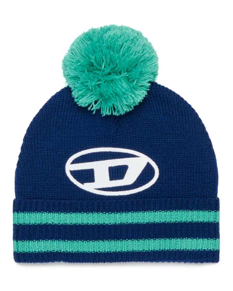 Diesel Gestreifte Bommelmütze aus Wollmischung - Weitere Accessoires - Unisex - Bunt Bunt