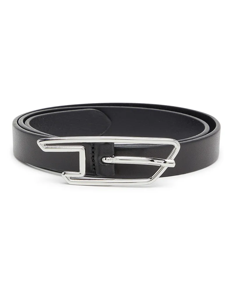 Diesel 2 cm Gürtel aus Pull-up-Leder mit D-Schließe - Gürtel - Damen - Schwarz Schwarz