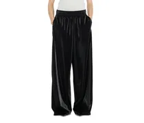 Sweatpants aus glänzendem Piquet-Stoff - Hosen - Damen - Schwarz