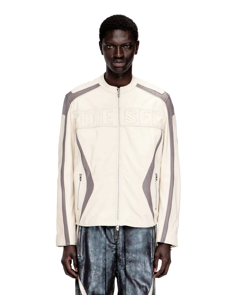 Diesel Colourblock-Leder-Bikerjacke - Lederjacken - Herren - Bunt Bunt