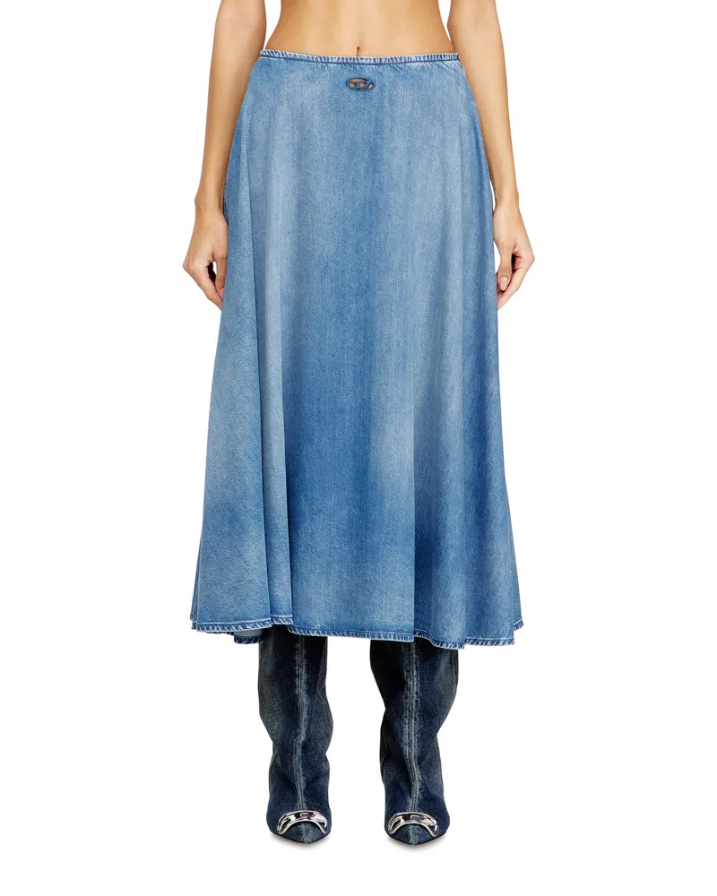 Diesel Weiter Rock aus fließendem Denim - Röcke - Damen - Blau Blau