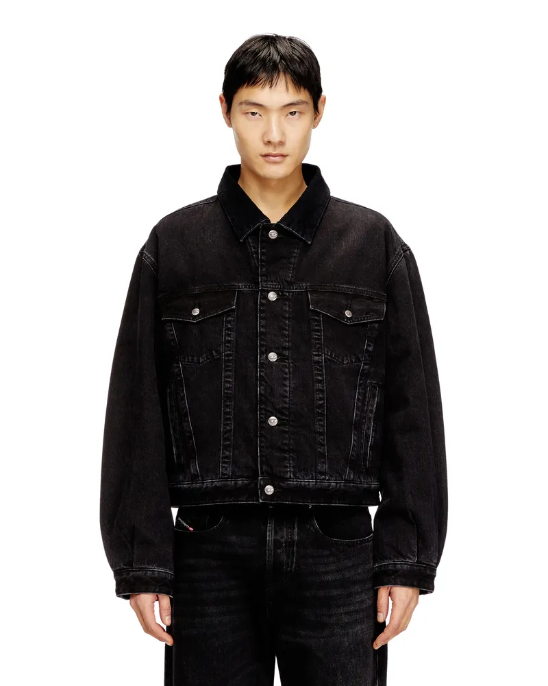 Diesel Gesteppte Truckerjacke aus Denim - Denim jacken - Unisex - Schwarz Schwarz