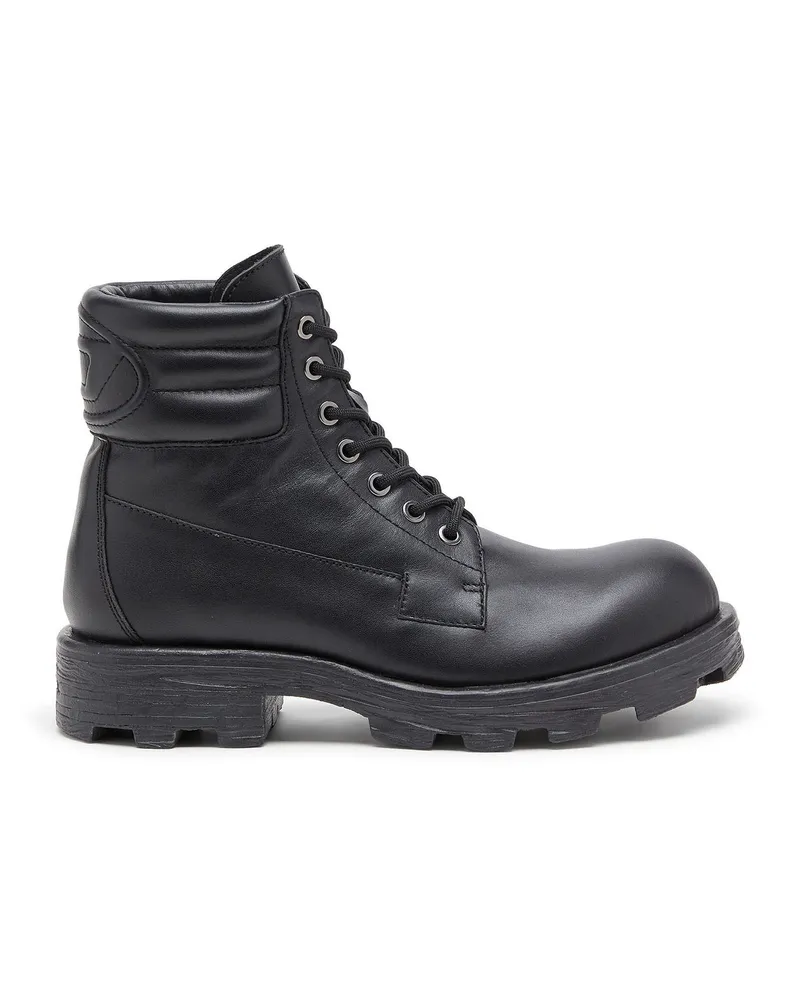 Diesel D-Hammer - Combat-Boots aus Leder - Stiefel - Herren - Schwarz Schwarz