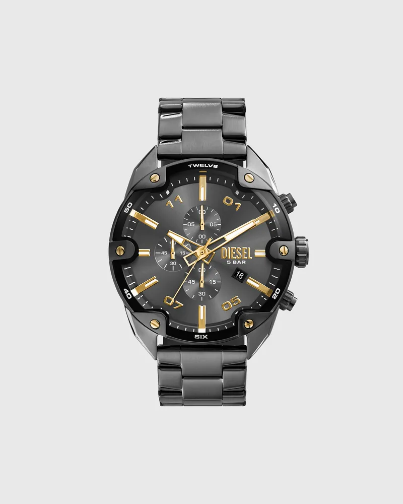 Diesel Spiked Armbanduhr aus zweifarbigem Edelstahl - Uhren - Herren - Grau Grau