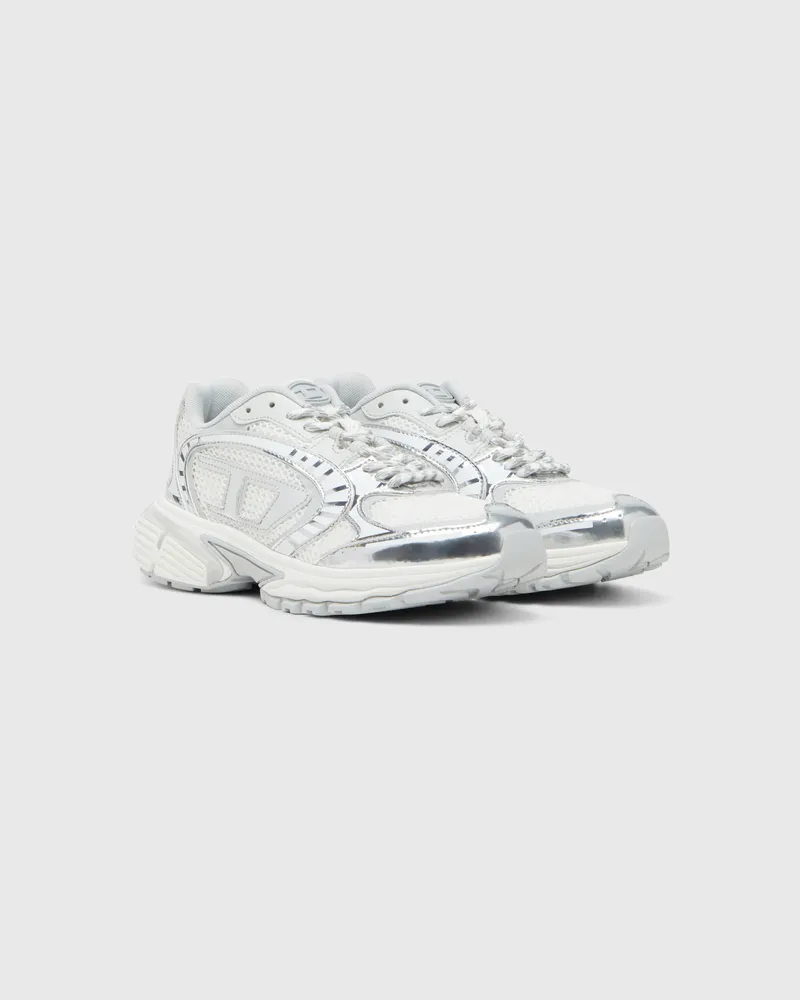 Diesel S-Pro-V-Dense-Sneakers aus Metallic-Mesh mit Oval D-Logo - Sneakers - Damen - Weiss Weiss