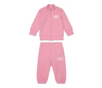 Sweat-Set mit Logoprint - Latzhosen - Unisex - Rosa