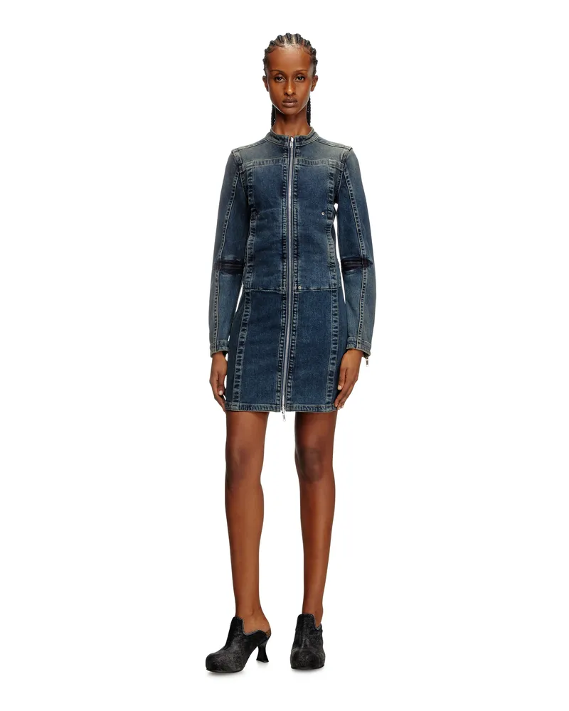Diesel Kurzes Kleid aus Rehab-Denim - Kleider - Damen - Blau Blau