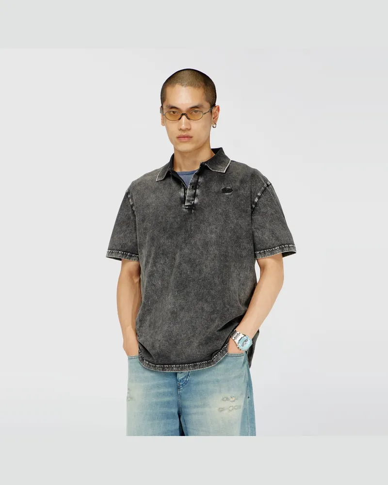 Diesel Polohemd aus Jersey mit Denim-Effekt - Polohemden - Herren - Grau Grau