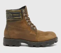 D-Hammer-Combat Boots aus distressed Veloursleder - Stiefel - Herren - Braun
