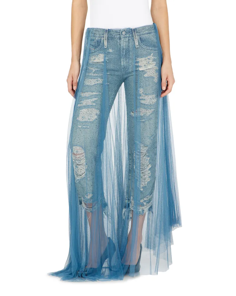 Diesel Regular Jeans Regular Waist D-Aisi, Mittelblau, Reißverschluss Blau
