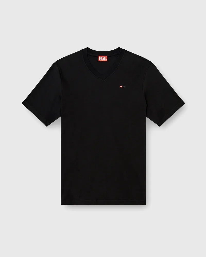 Diesel T-Shirt mit V-Ausschnitt und Mikro-Logo-Stickerei - T-Shirts - Herren - Bunt Bunt