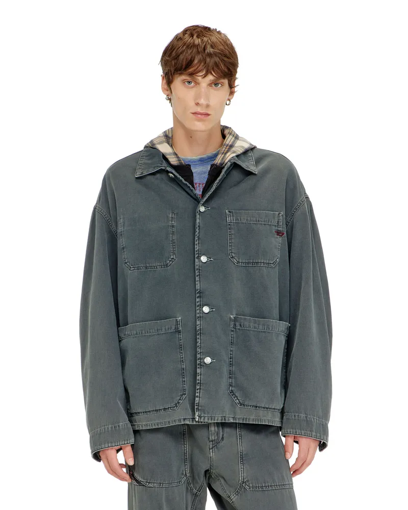 Diesel Utility-Jacke aus farbigem denim - Denim jacken - Unisex - Grau Grau