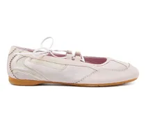D-Mile - Ballerinaschnürschuhe aus Leder und Mesh - Flats - Damen - Rosa