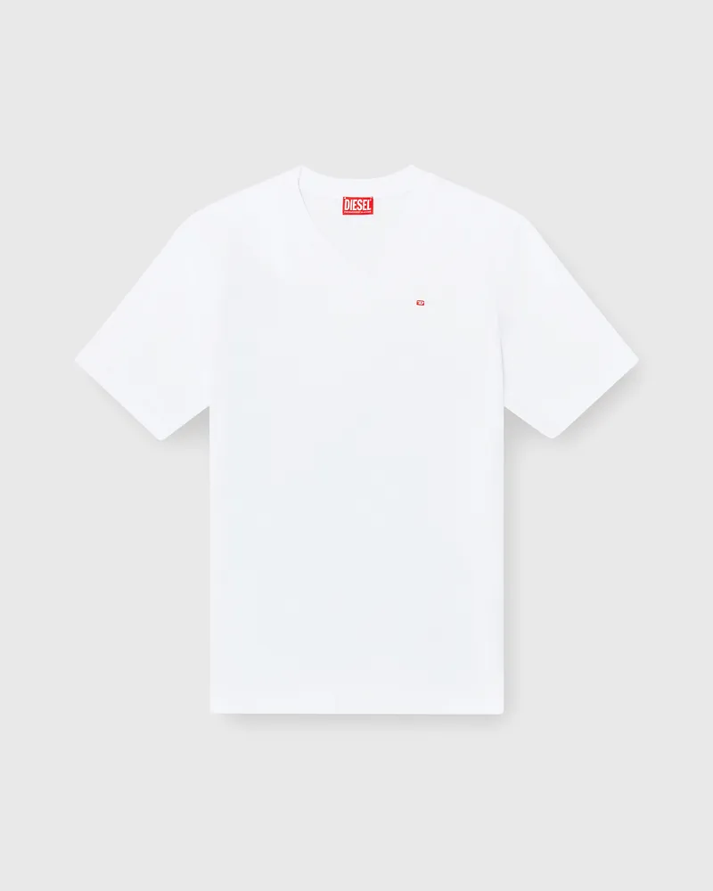 Diesel T-Shirt mit V-Ausschnitt und Mikro-Logo-Stickerei - T-Shirts - Herren - Bunt Bunt