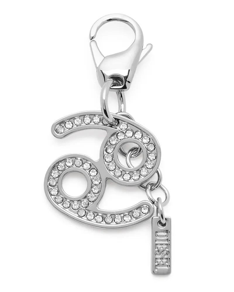 Diesel Metall-Krebs-Anhänger mit Strasssteinen - Charms und Schlüsselanhänger - Unisex - Silber Silber