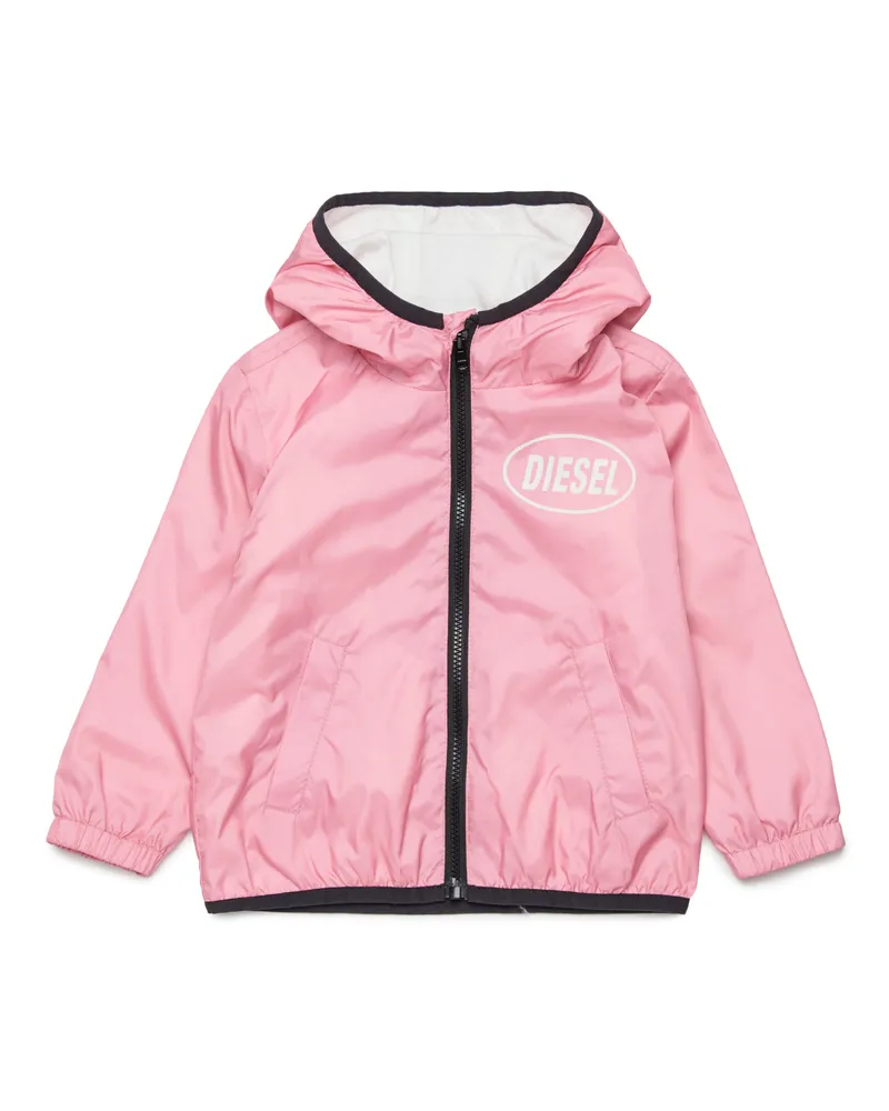 Diesel Leichte Jacke mit Kapuze und Logodruck - Jacken - Unisex - Rosa Rosa