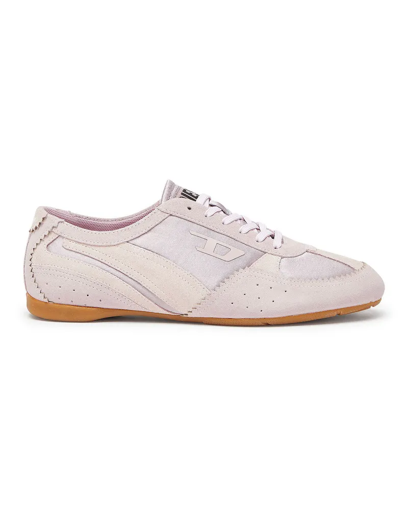 Diesel D-Mile - Flat-Sneakers mit Wildleder-Overlays - Sneakers - Damen - Rosa Rosa