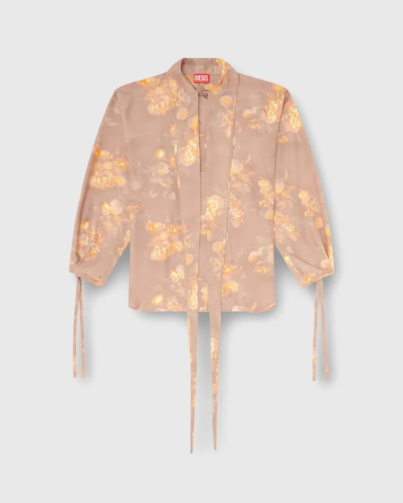 Diesel Hemd aus habotai-seide mit blumenprint - Hemden - Damen - Braun Braun