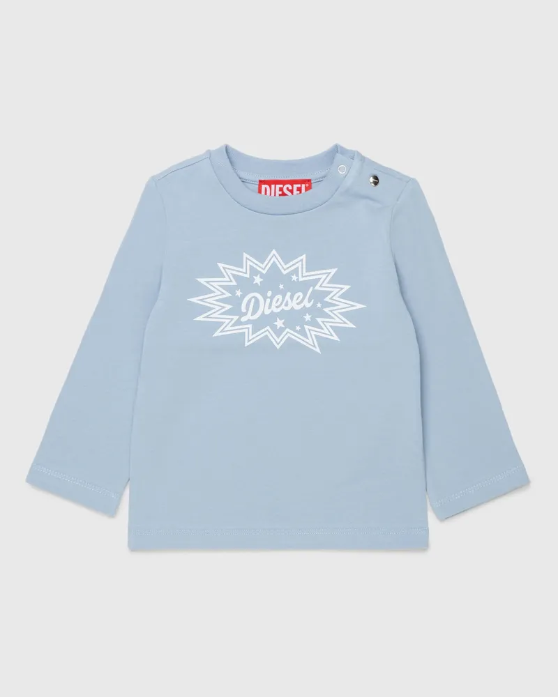 Diesel Langarm-T-Shirt mit starburst Logo-Print - T-Shirts und Tops - Damen - Blau Blau
