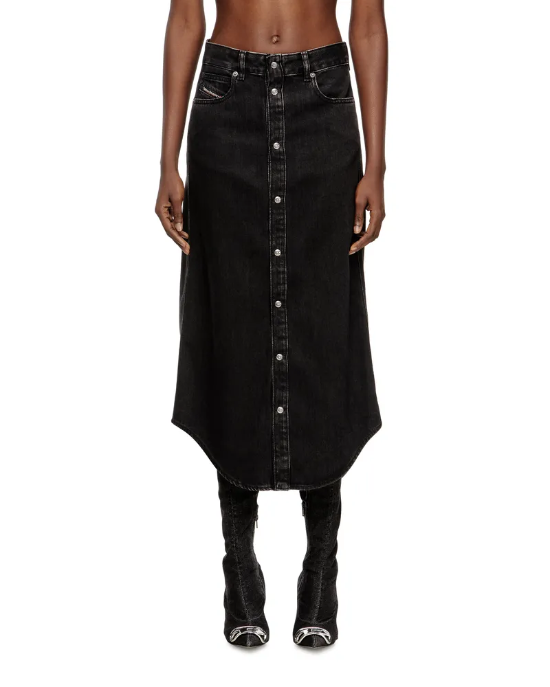 Diesel Midirock aus Denim - Röcke - Damen - Schwarz Schwarz
