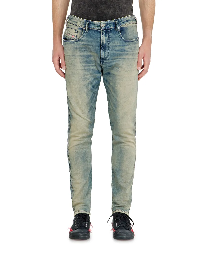 Diesel Slim Regular Waist 2062 D-Strukt Joggjeans, Mittelblau, Reißverschluss Blau