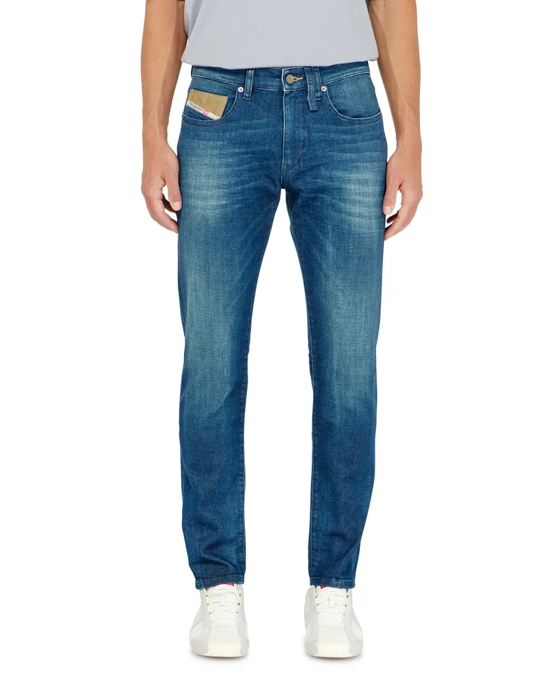 Diesel Slim Jeans Regular Waist 2019 D-Strukt, Mittelblau, Reißverschluss Blau