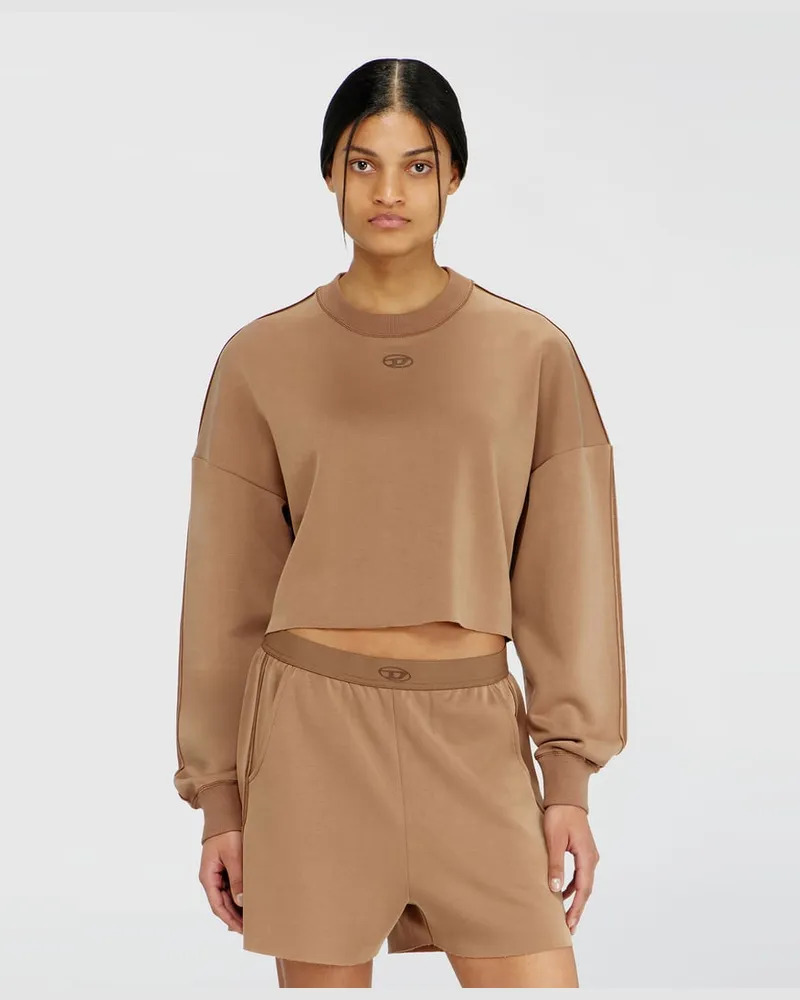 Diesel Crop-Top aus leichtem stretch scuba - Oberteile - Damen - Braun Braun