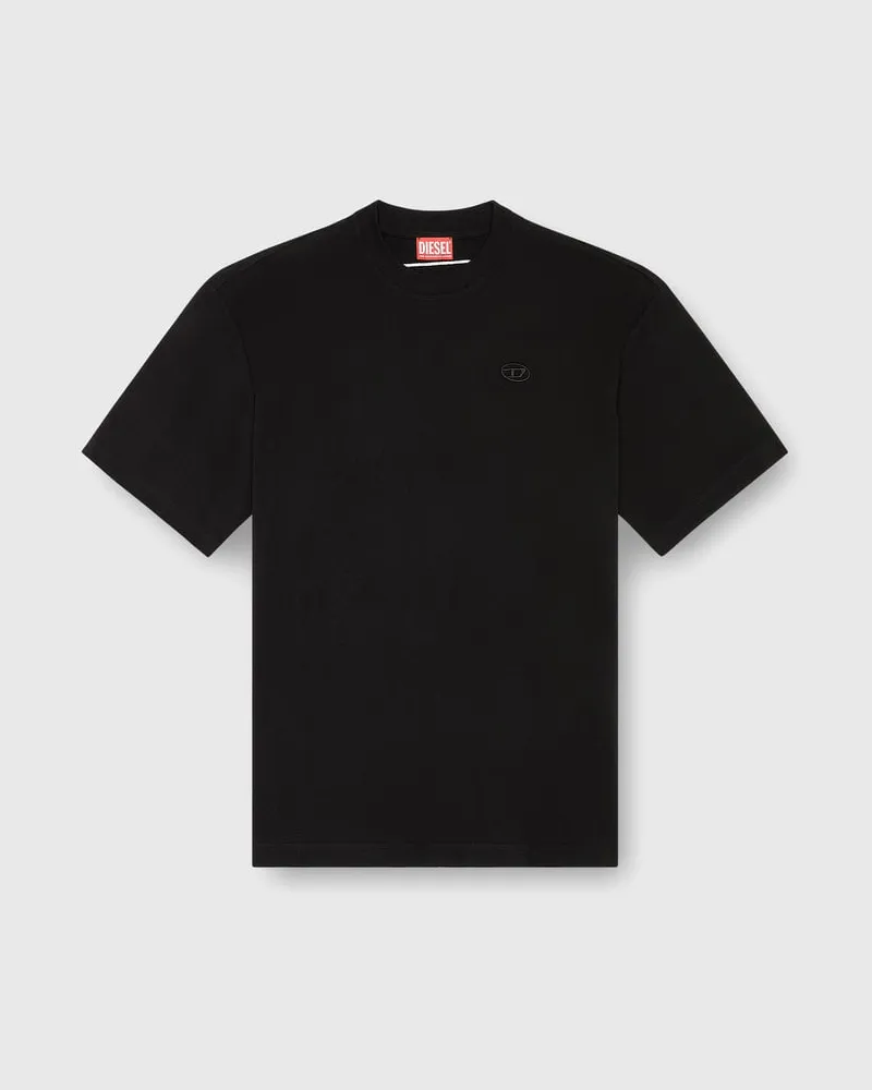 Diesel T-Shirt mit großer Oval D-Stickerei - T-Shirts - Herren - Schwarz Schwarz