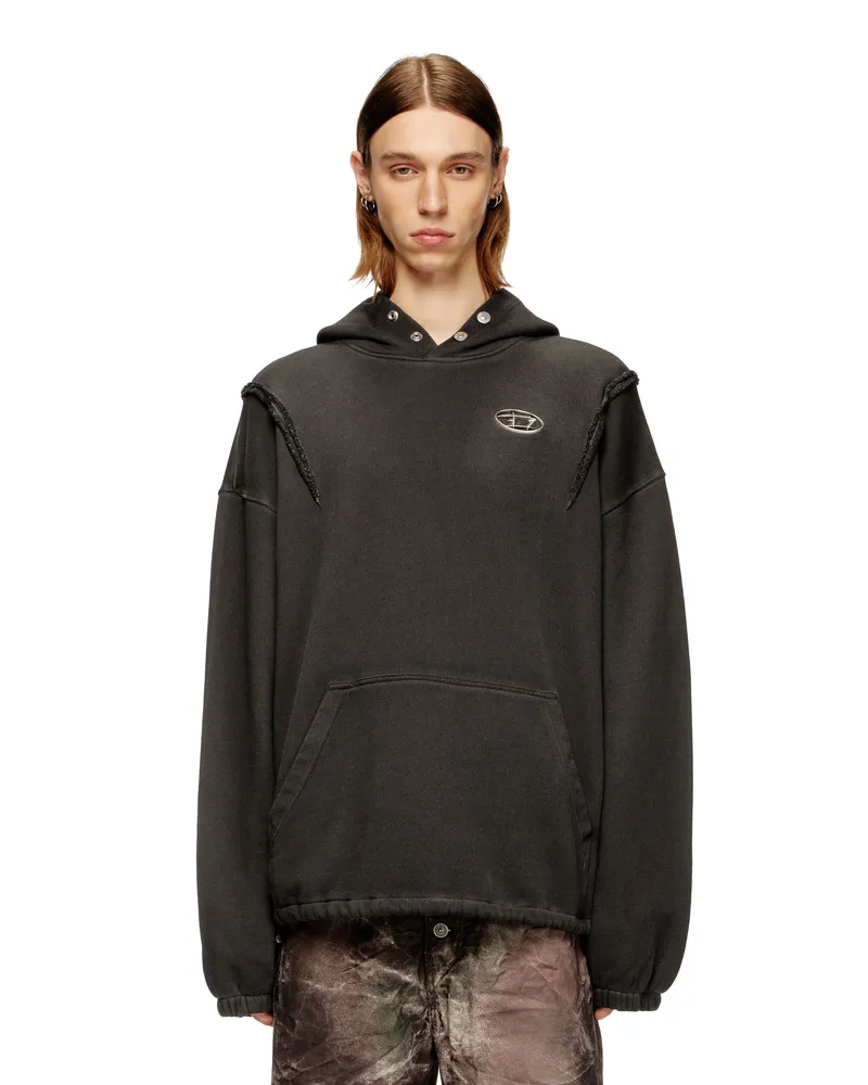 Diesel Kapuzenpullover mit verwaschenem Effekt - Sweatshirts - Unisex - Schwarz Schwarz