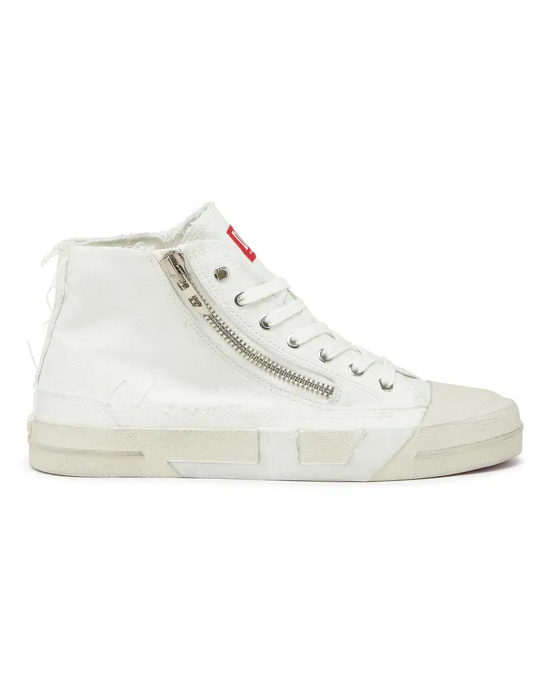 Diesel S-D-Verse - Sneakers aus ausgefranstem Canvas mit D Logo - Sneakers - Herren - Weiss Weiss
