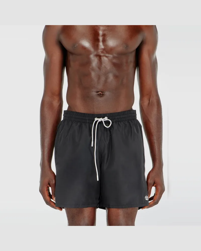 Diesel Badeshorts mit metallischem Oval D Logo - Badeshorts - Herren - Schwarz Schwarz