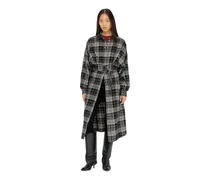 Midikleid aus kariertem Flanell mit breitem Gürtel - Kleider - Damen - Bunt