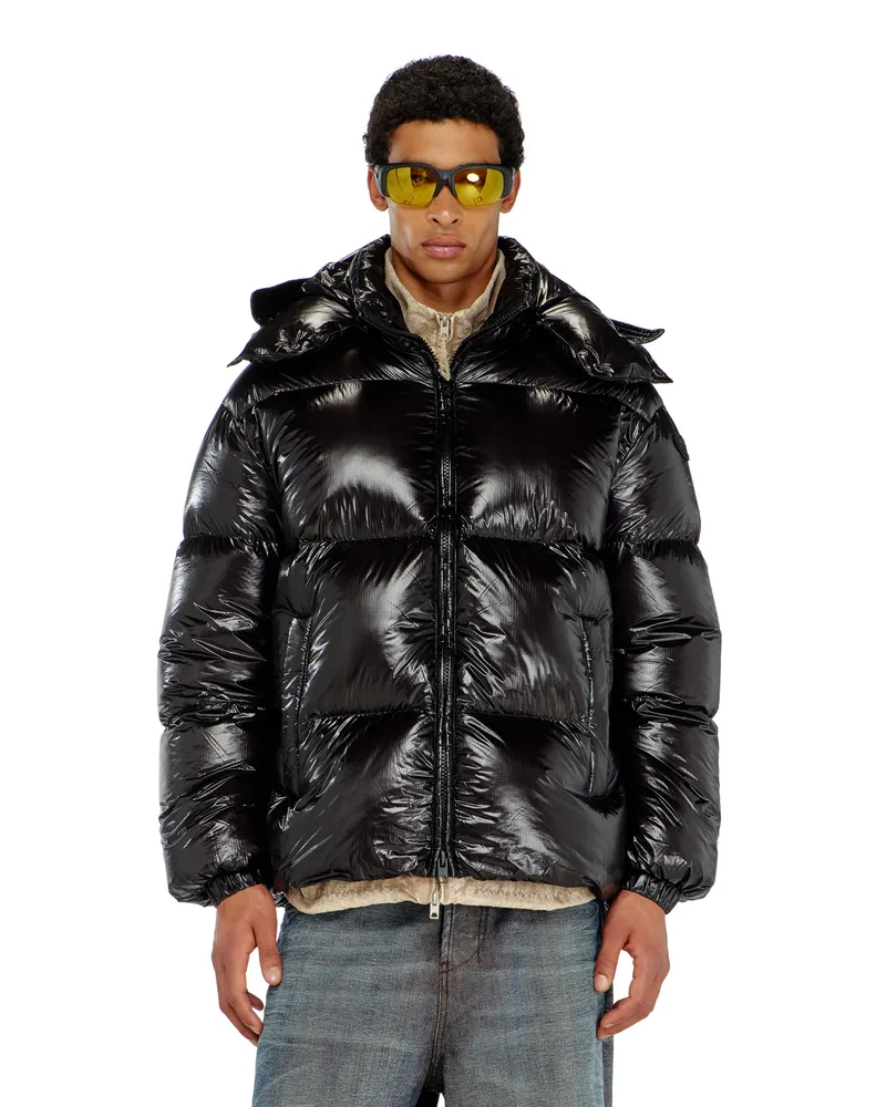 Diesel Daunen-Steppjacke mit abnehmbarer Kapuze - Winterjacken - Herren - Schwarz Schwarz
