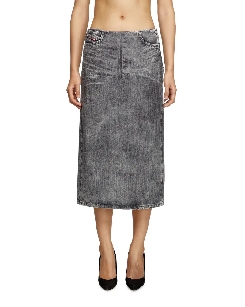 Diesel Midi-Rock aus Nadelstreifen-Denim - Röcke - Damen - Grau Grau