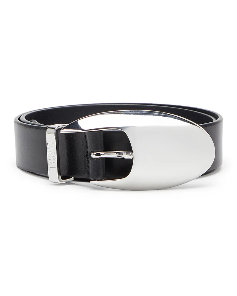 Diesel 3 cm Gürtel aus Pull-up-Leder mit D-Schließe - Gürtel - Damen - Schwarz Schwarz