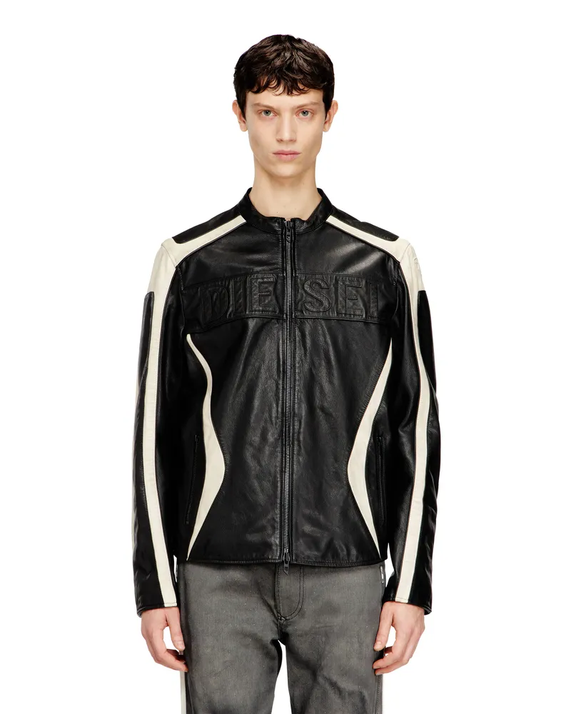 Diesel Colourblock-Leder-Bikerjacke - Lederjacken - Herren - Bunt Bunt