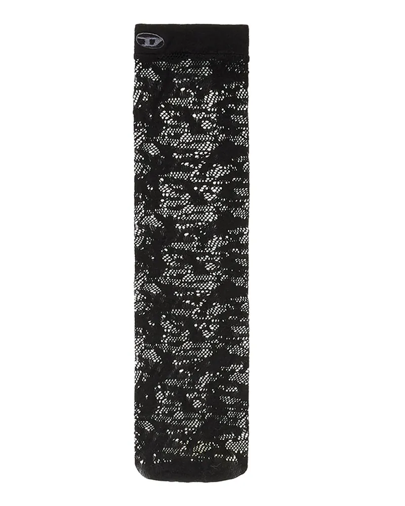 Diesel Lange Socken aus Camouflage-Spitze - Socken - Damen - Schwarz Schwarz