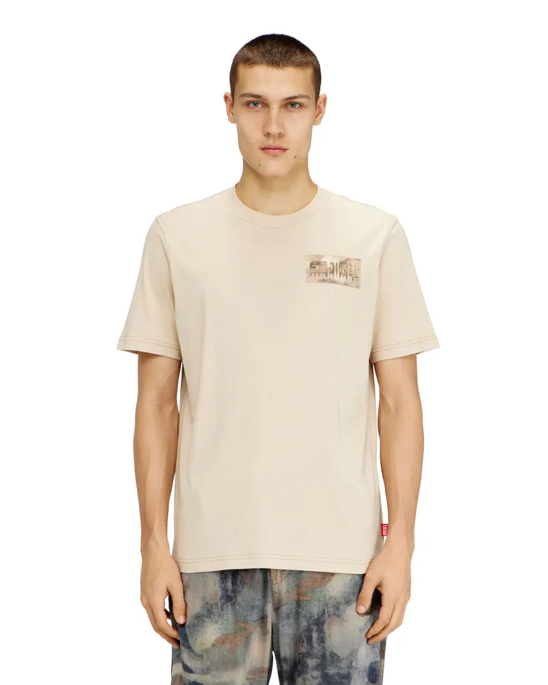 Diesel T-Shirt mit Camouflage-Aufnäher - T-Shirts - Herren - Braun Braun