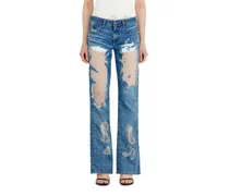 Bootcut Jeans Low Waist 1969 D-Ebbey, Mittelblau, Reißverschluss