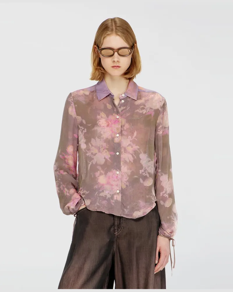 Diesel Chiffon-Bluse mit all-over Blumenprint - Hemden - Damen - Bunt Bunt