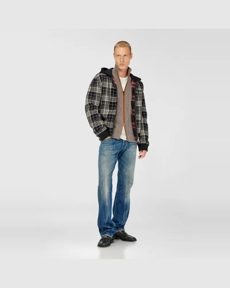Diesel Zip-Cardigan aus Zopfmusterstrick - Strickwaren - Herren - Grau Grau