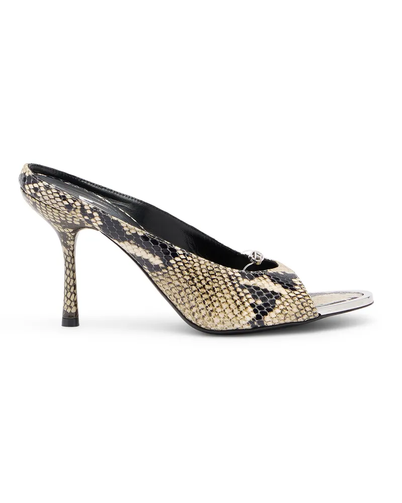 Diesel D-Diam's-High Lederpantolette mit schwebendem ovalem D - Mokassins und Mules - Damen - Bunt Bunt