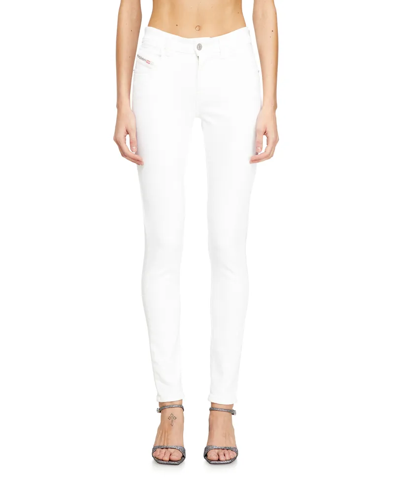 Diesel Skinny Jeans Regular Waist 2017 Slandy, Farbig, Reißverschluss Weiss