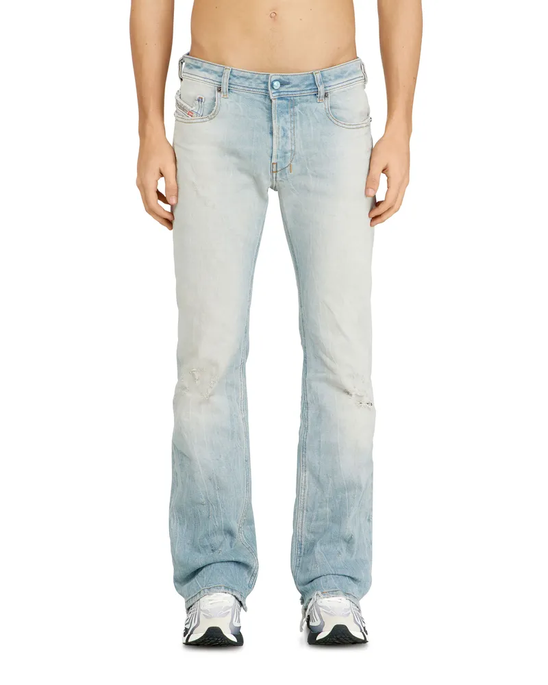 Diesel Bootcut Jeans Low Waist 2007 Zatiny, Hellblau, Knopfverschluss Blau