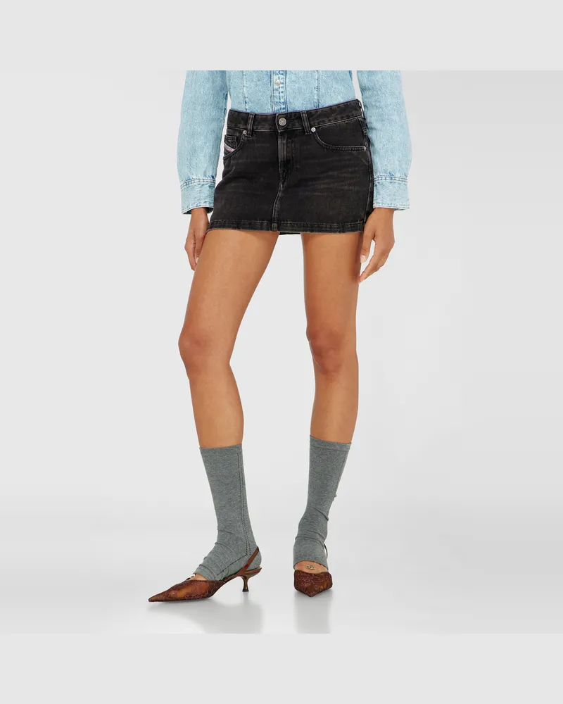 Diesel Minirock aus Denim in cleaner Waschung - Röcke - Damen - Schwarz Schwarz