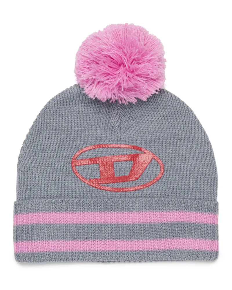 Diesel Gestreifte Bommelmütze aus Wollmischung - Weitere Accessoires - Unisex - Bunt Bunt
