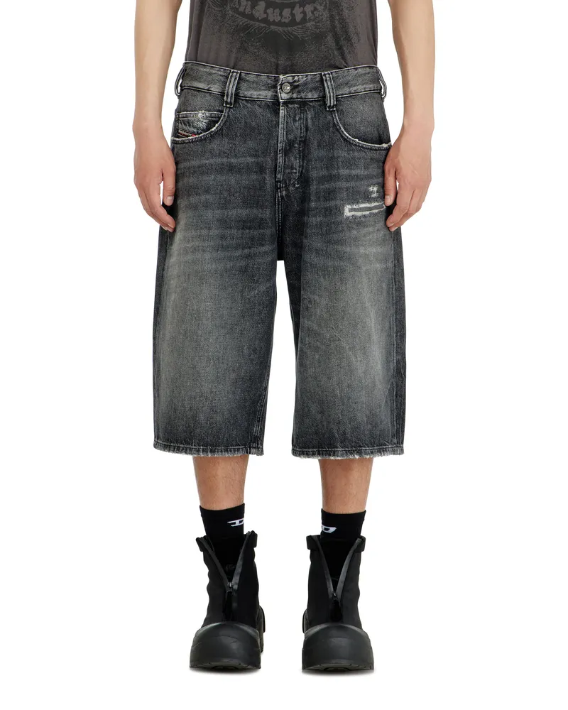 Diesel Denim relaxed shorts mit Abrasionen - Denim Kurze Hose - Unisex - Grau Grau