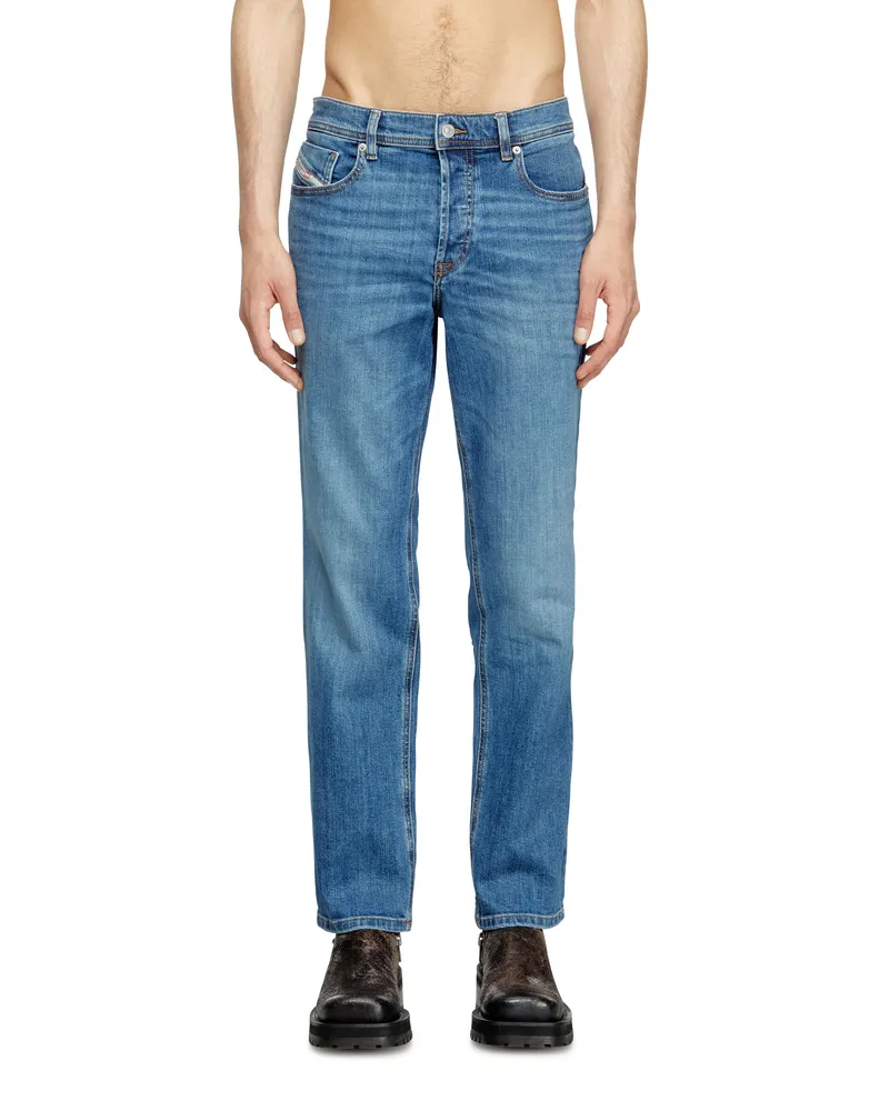 Diesel Regular Jeans Regular Waist 2023 D-Finitive, Hellblau, Knopfverschluss Blau