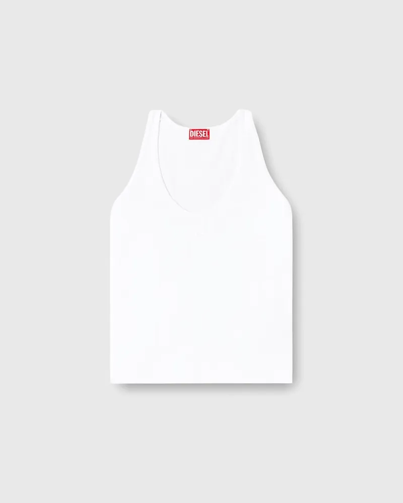Diesel Geripptes Tanktop mit Oval D - T-Shirts - Damen - Weiss Weiss